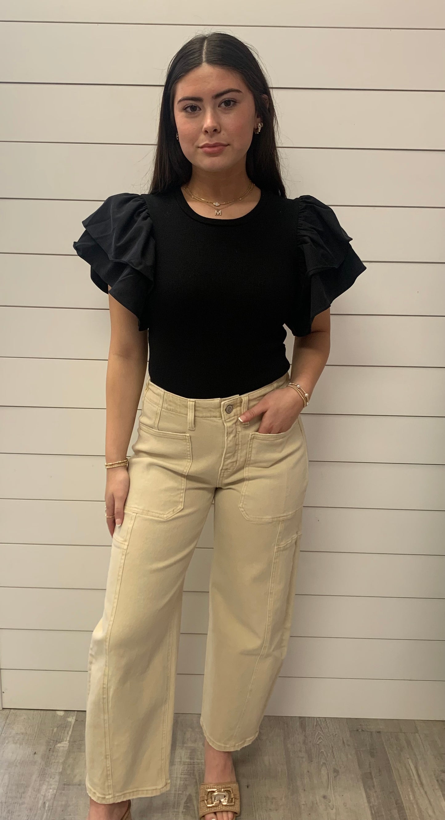 Tan Barrel Jean