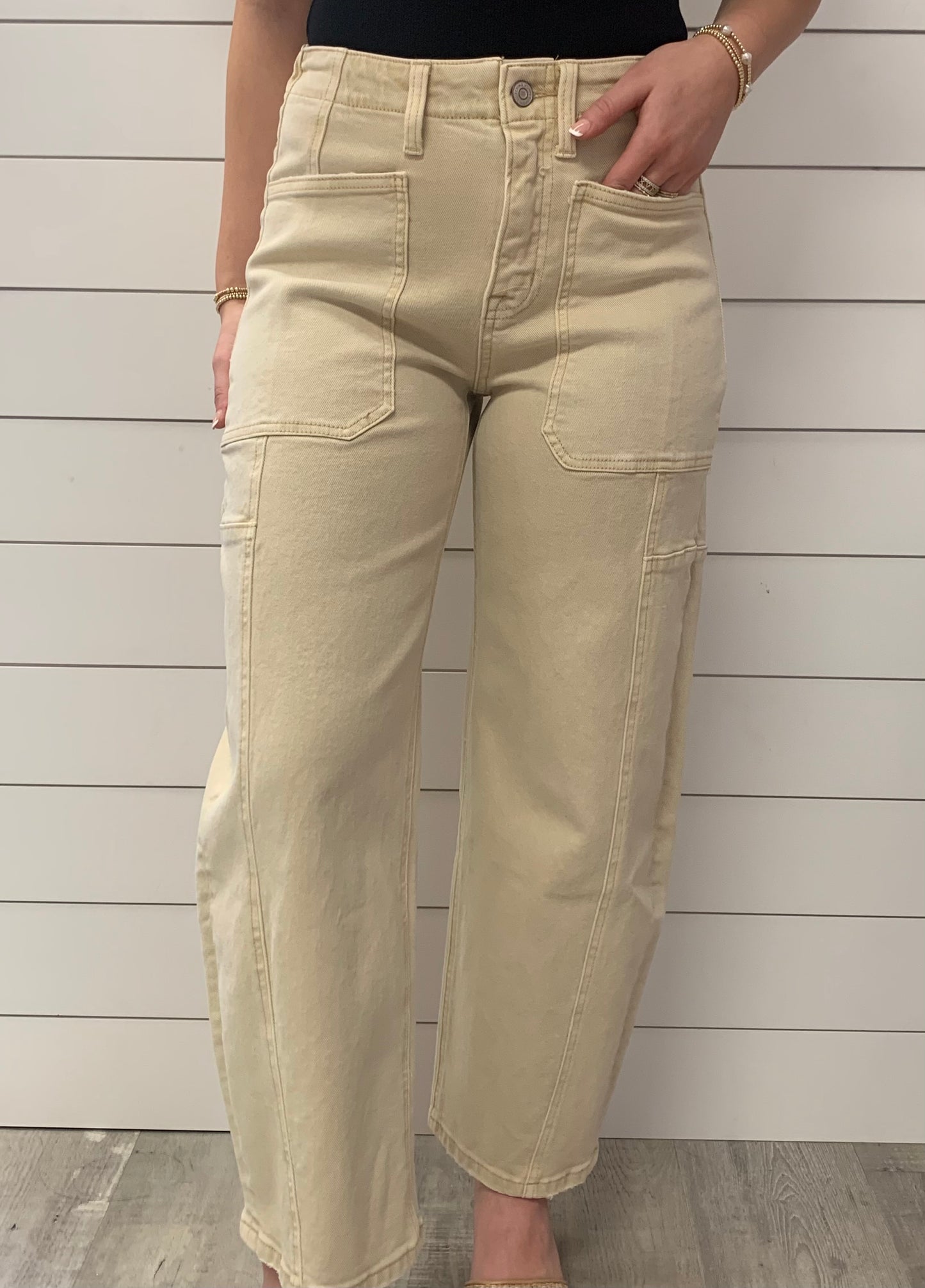 Tan Barrel Jean