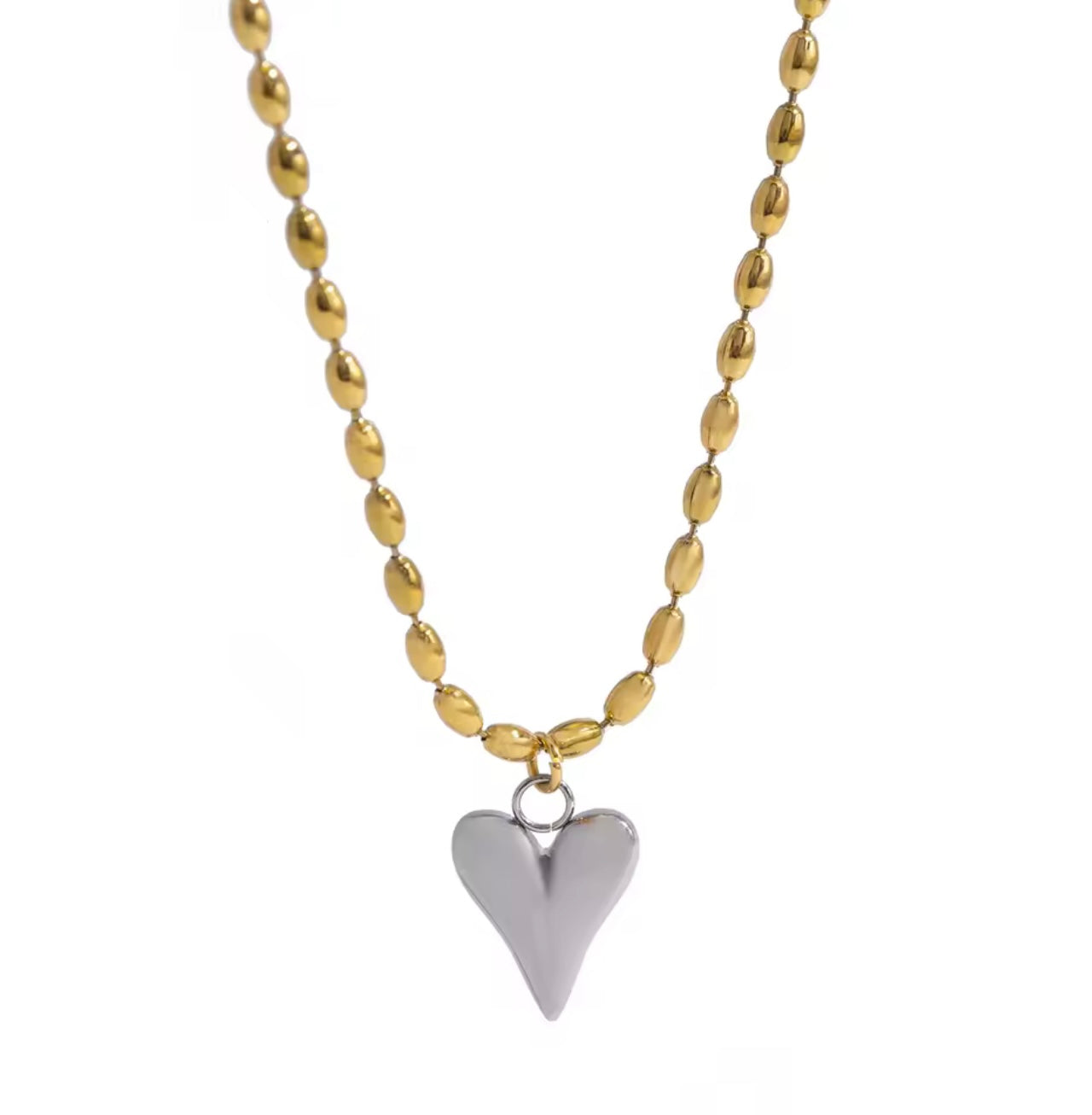 Mixed Metal Heart Necklace