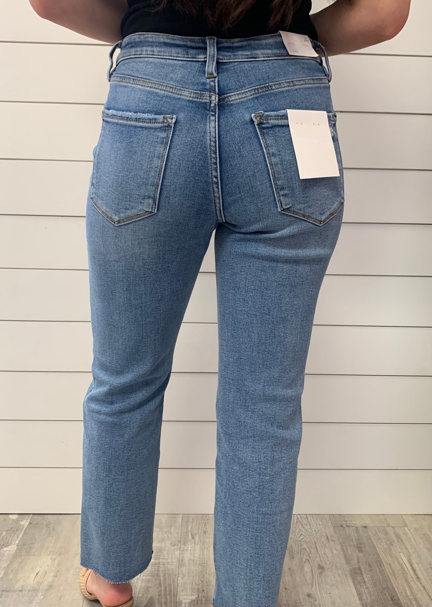 Raw Hem Straight Jeans
