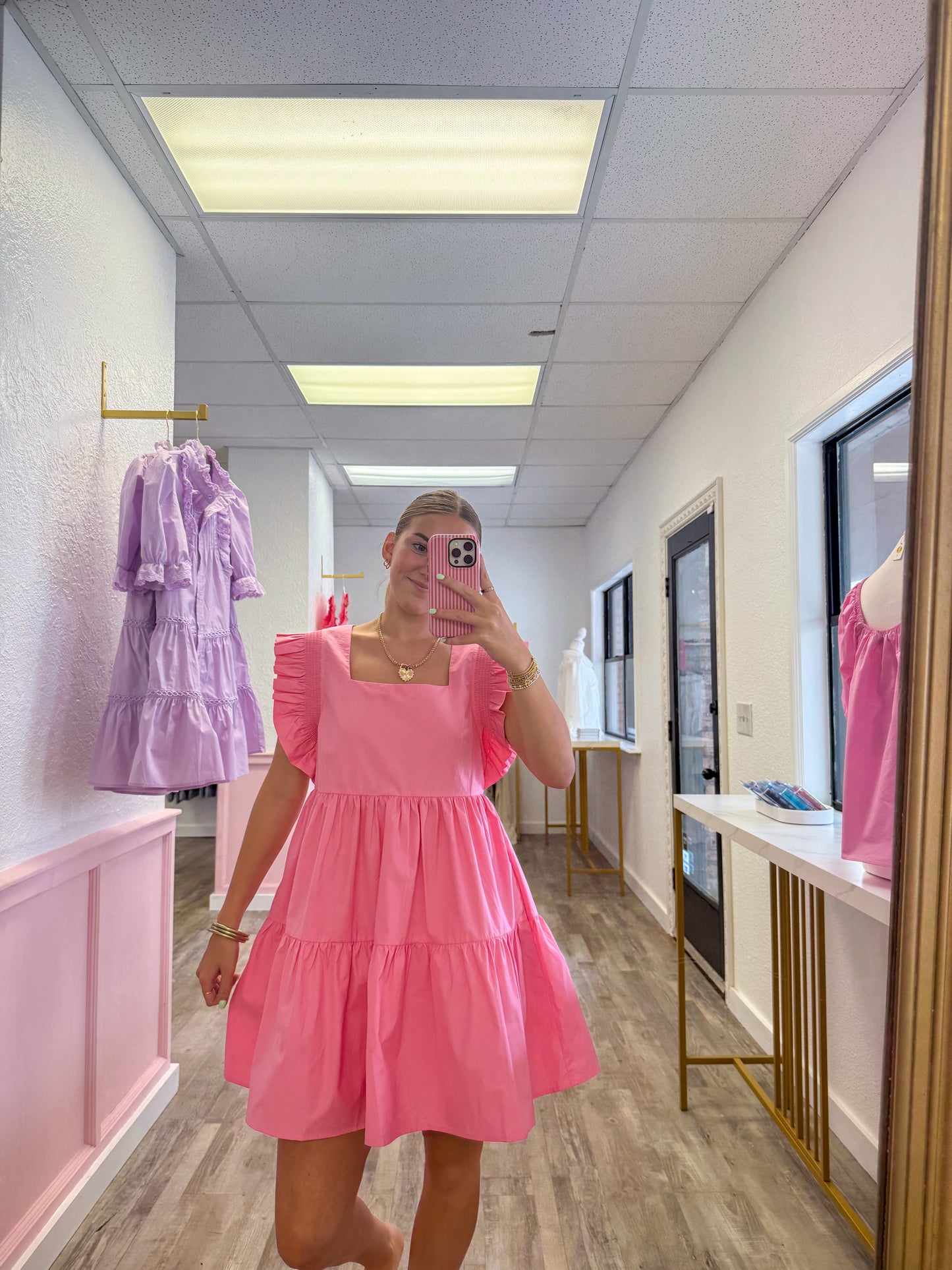 Mini Ruffled Dress/Pink