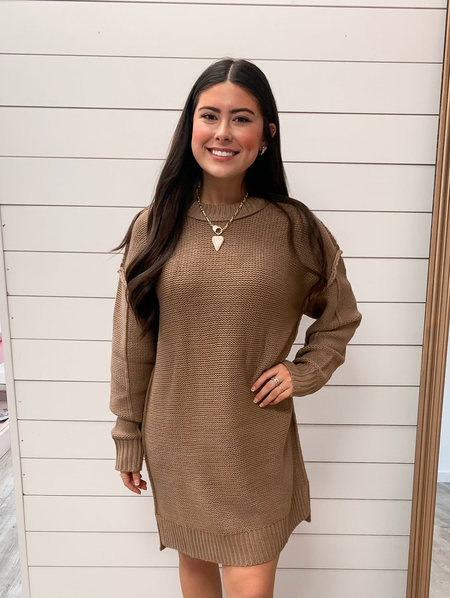 Chunky Mocha Sweater Dress