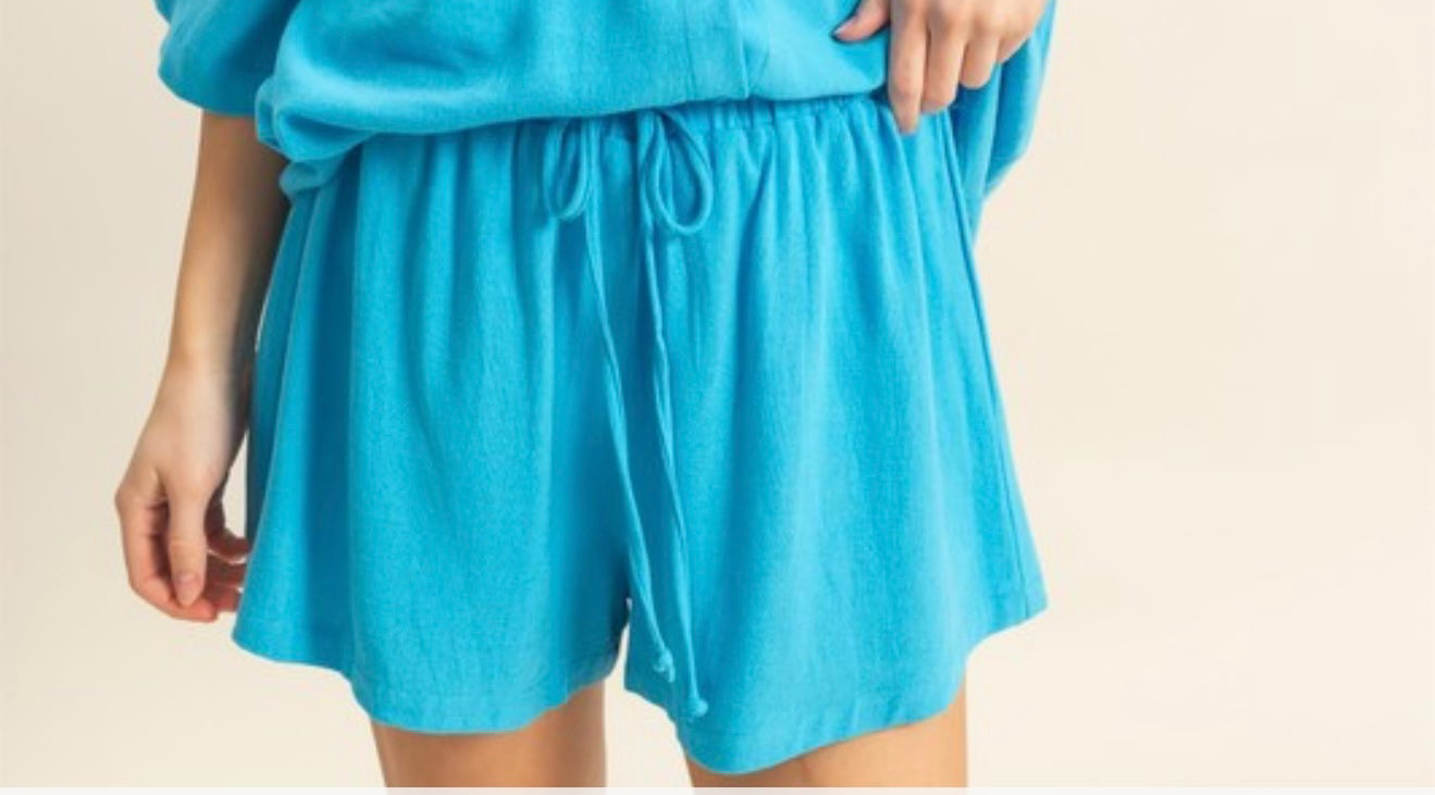 Linen Blue Shorts