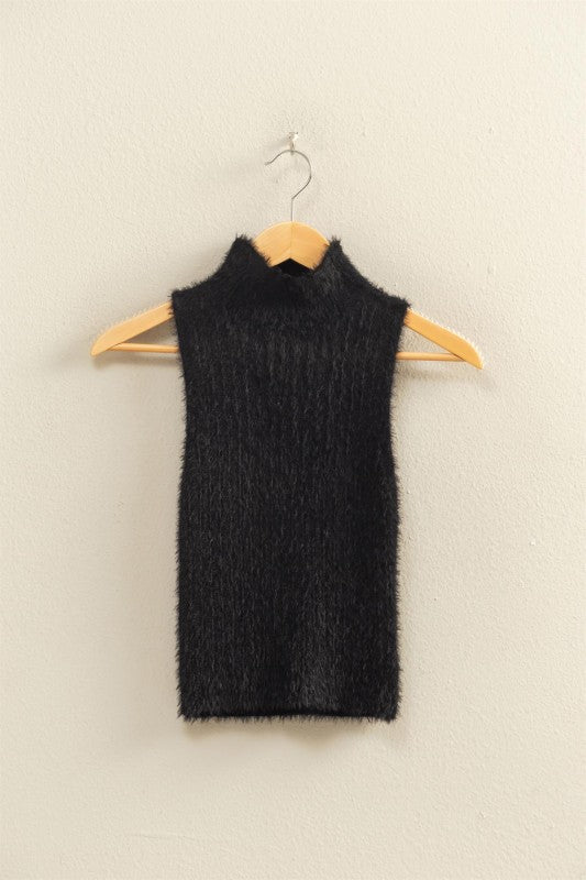Fuzzy Mockneck Sleeveless