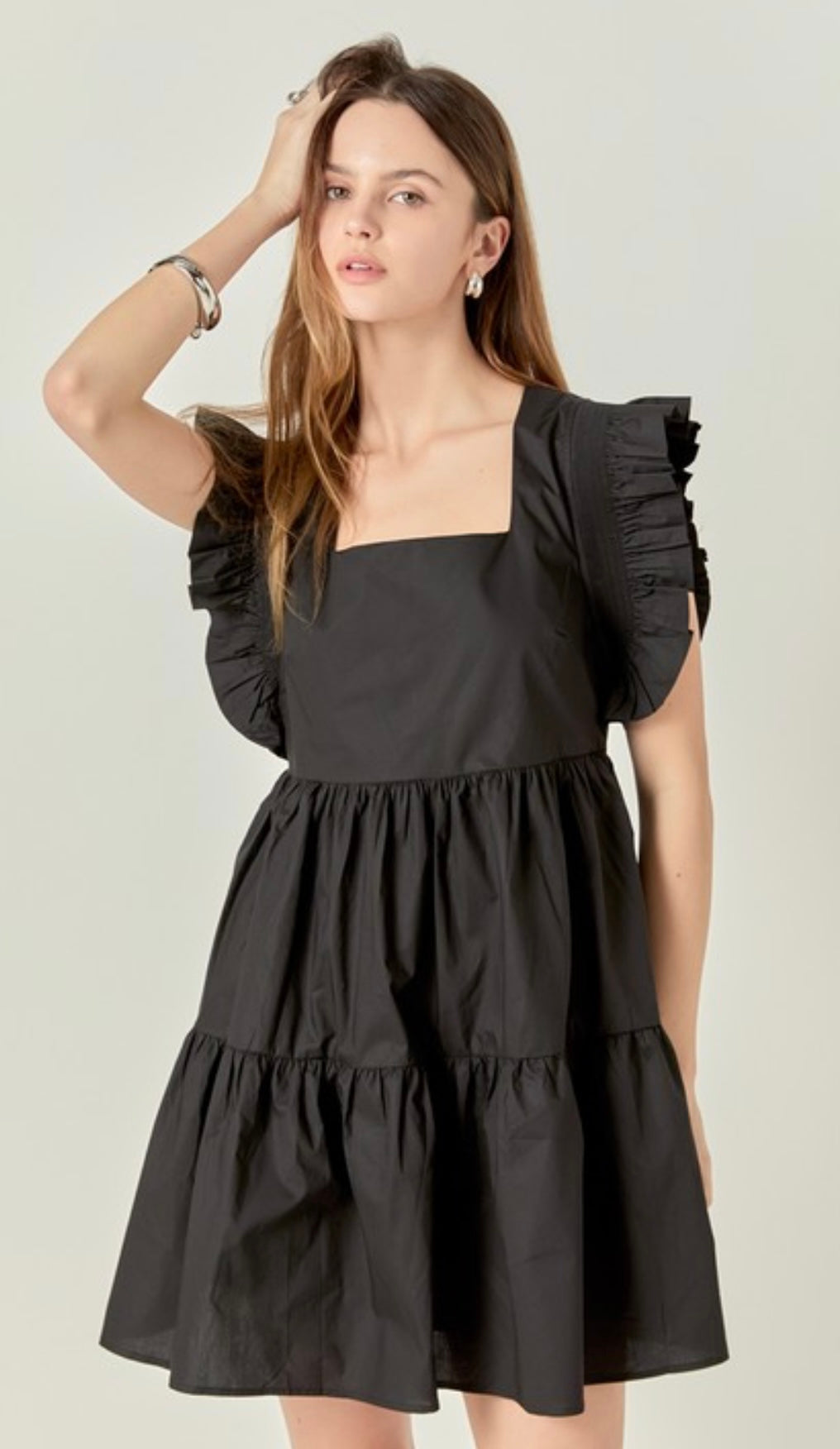 Mini Ruffled Dress/Blk