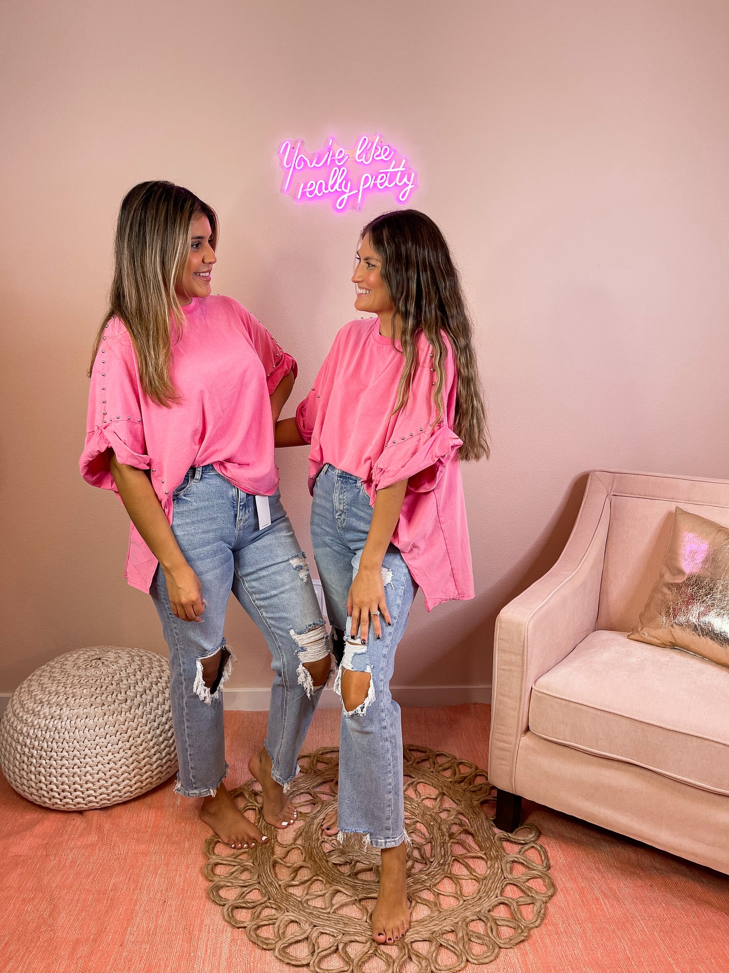 Studded Pink Tee