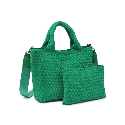 Small Green Woven Tote