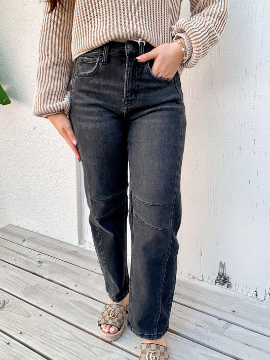 Black Barrel Jeans