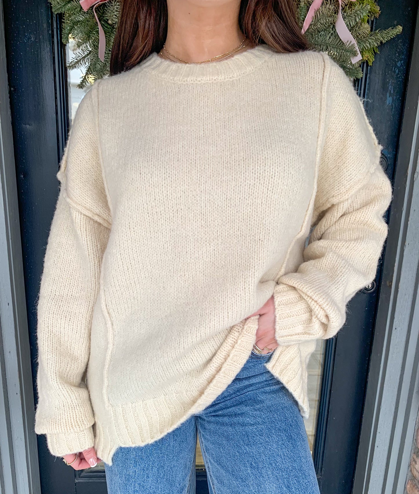 Cream Fuzzy Sweater