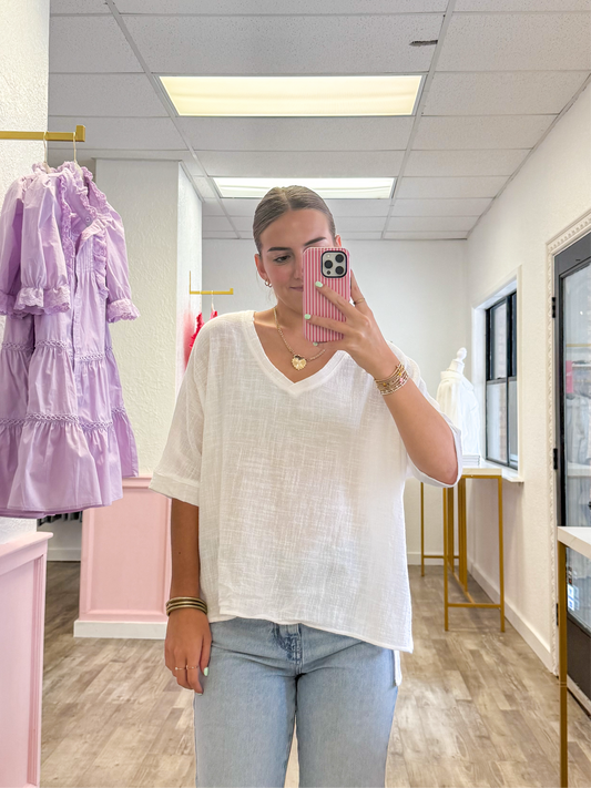 Semi Sheer White Top