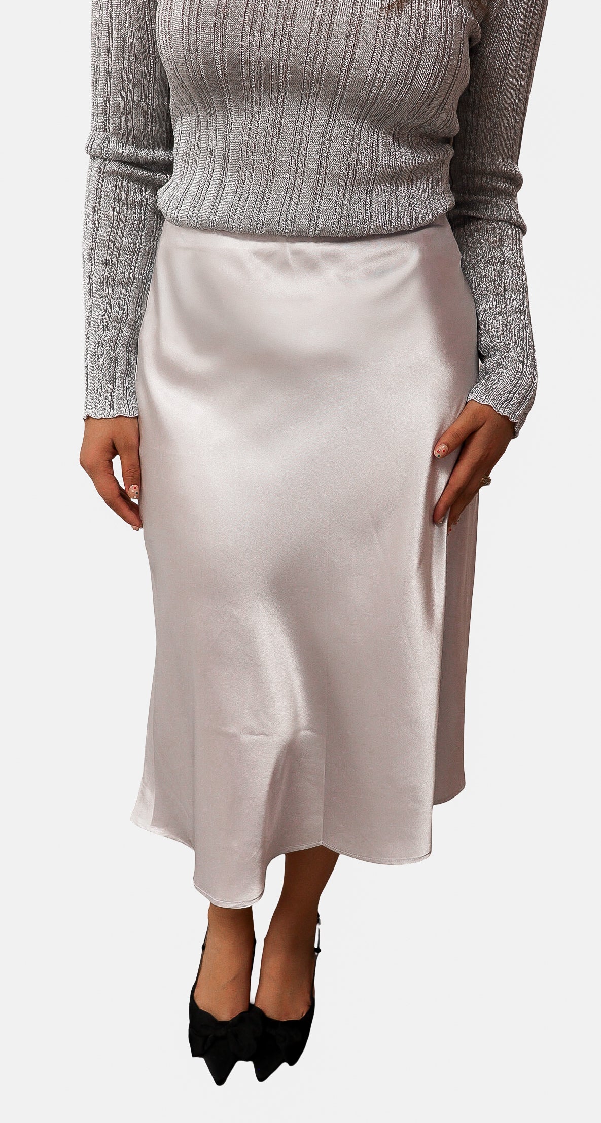 Vienna Satin Midi Skirt