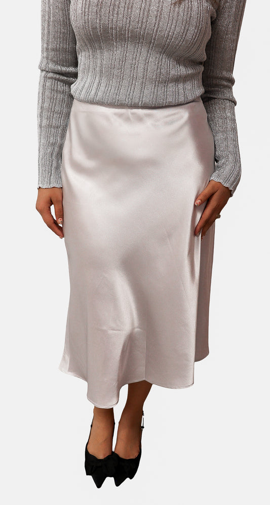 Vienna Satin Midi Skirt