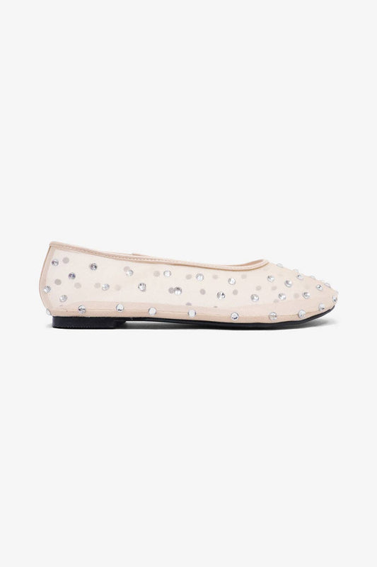 Diamond Stud Mesh Flats