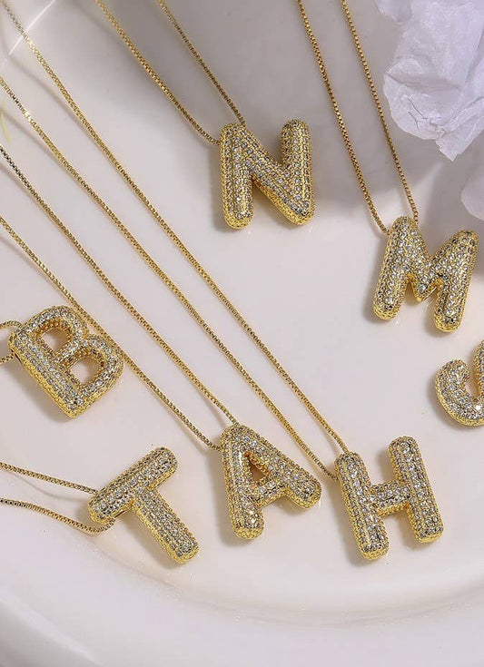 Initial Rhinestone Necklace