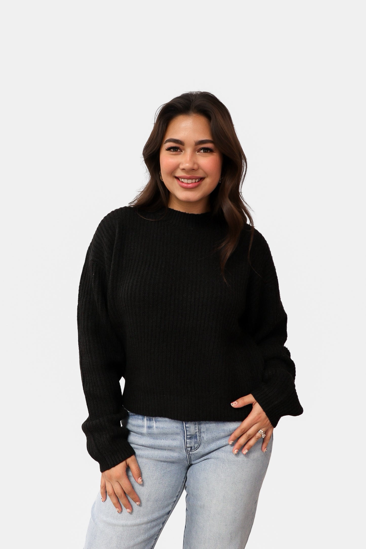 Black Ribbed Sweater