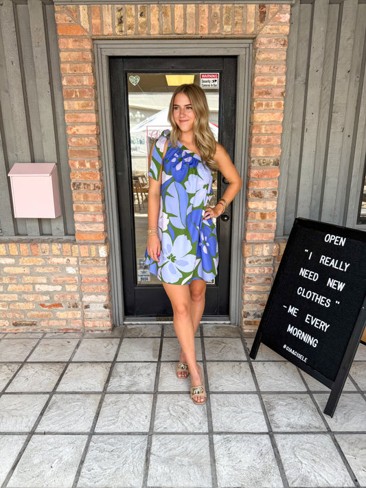 Tropic Twist One Shoulder Dress