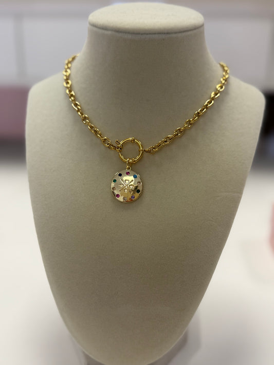 Rainbow Coin Necklace