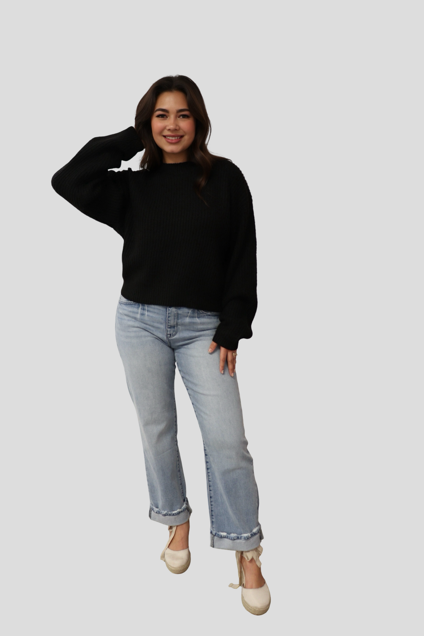 Black Ribbed Sweater