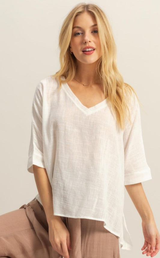Semi Sheer White Top