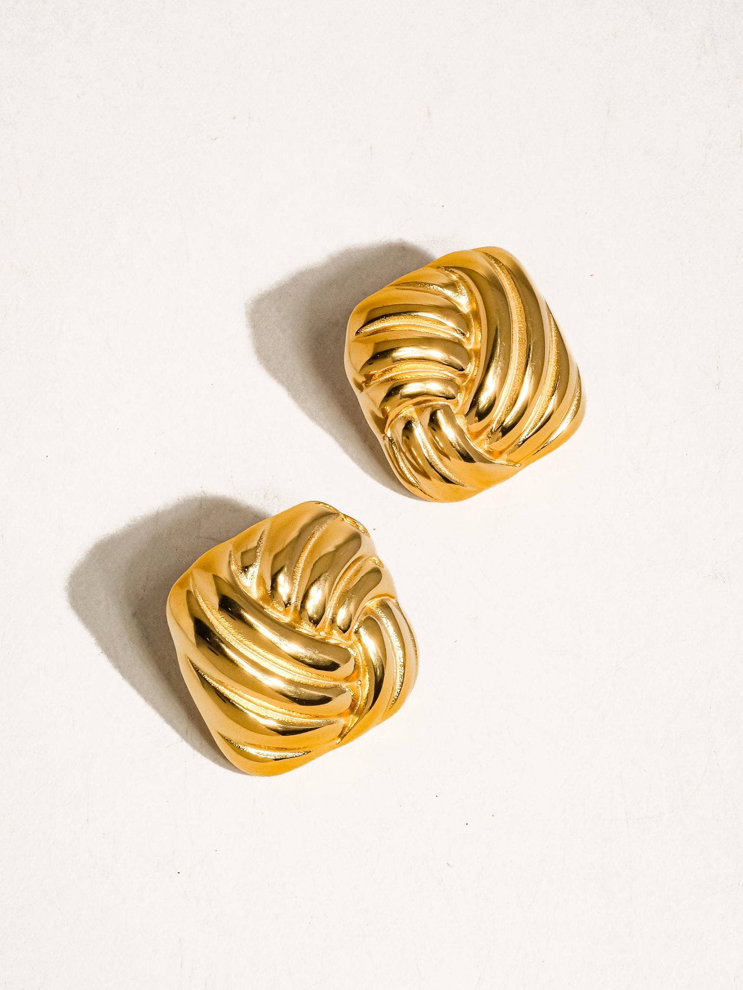 Wavy Square Studs